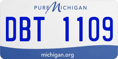 MI license plate DBT1109
