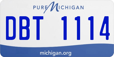 MI license plate DBT1114