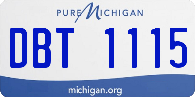 MI license plate DBT1115