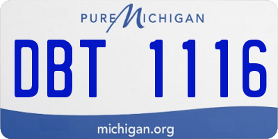 MI license plate DBT1116