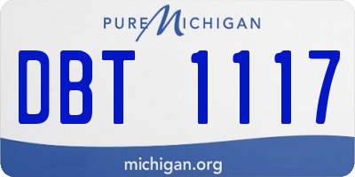 MI license plate DBT1117