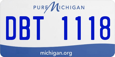 MI license plate DBT1118