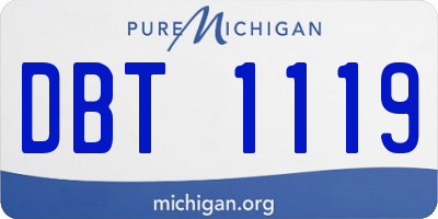 MI license plate DBT1119