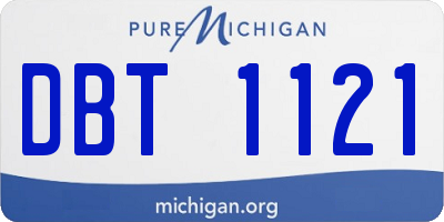 MI license plate DBT1121