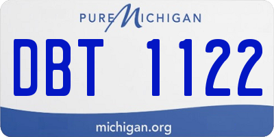 MI license plate DBT1122