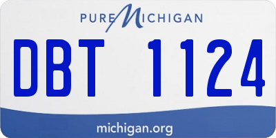 MI license plate DBT1124