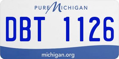 MI license plate DBT1126
