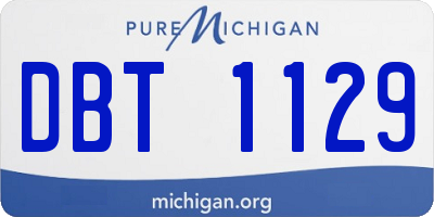 MI license plate DBT1129