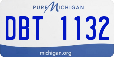 MI license plate DBT1132