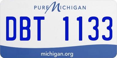 MI license plate DBT1133