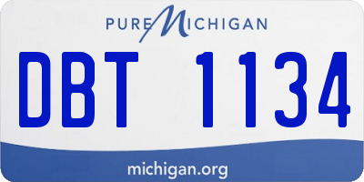 MI license plate DBT1134