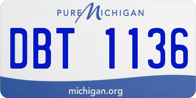 MI license plate DBT1136