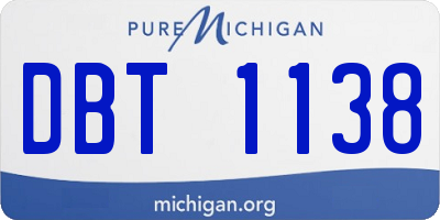 MI license plate DBT1138