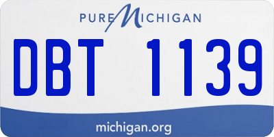 MI license plate DBT1139