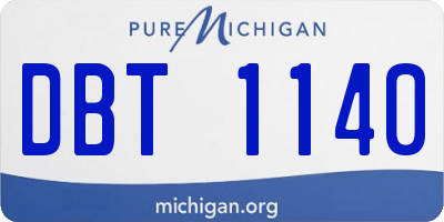 MI license plate DBT1140