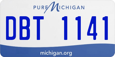 MI license plate DBT1141