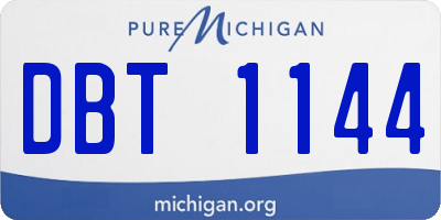 MI license plate DBT1144