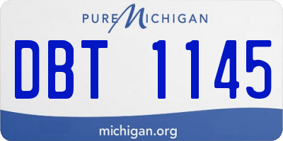 MI license plate DBT1145