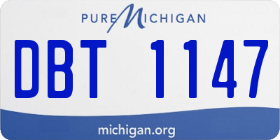 MI license plate DBT1147