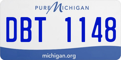 MI license plate DBT1148