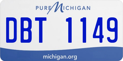 MI license plate DBT1149