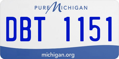 MI license plate DBT1151