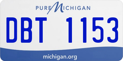 MI license plate DBT1153