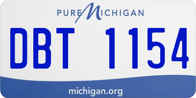 MI license plate DBT1154