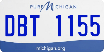 MI license plate DBT1155