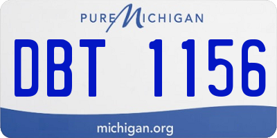 MI license plate DBT1156
