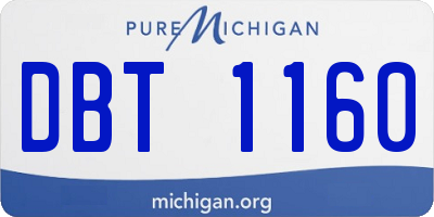 MI license plate DBT1160