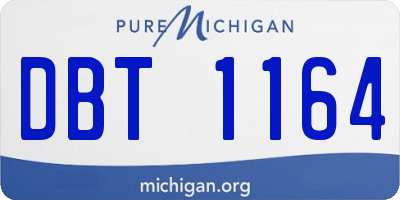 MI license plate DBT1164