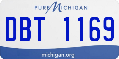 MI license plate DBT1169