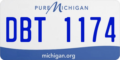 MI license plate DBT1174