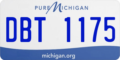 MI license plate DBT1175