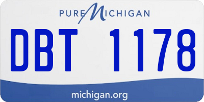 MI license plate DBT1178