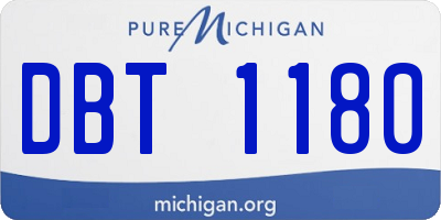 MI license plate DBT1180