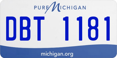 MI license plate DBT1181