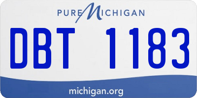 MI license plate DBT1183