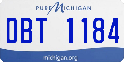 MI license plate DBT1184