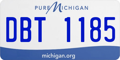 MI license plate DBT1185