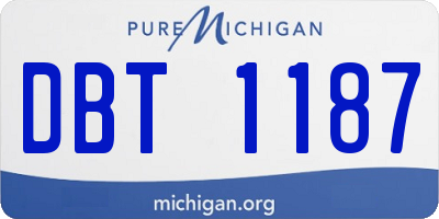 MI license plate DBT1187