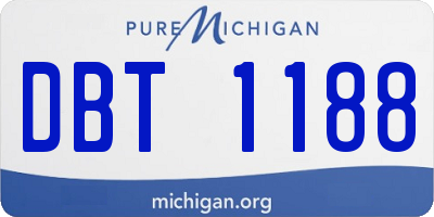 MI license plate DBT1188