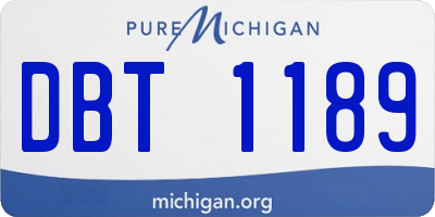 MI license plate DBT1189