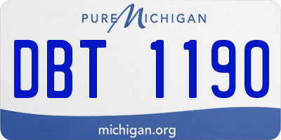 MI license plate DBT1190