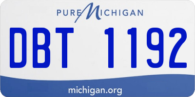 MI license plate DBT1192