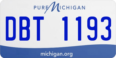 MI license plate DBT1193