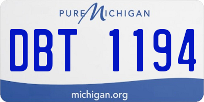 MI license plate DBT1194