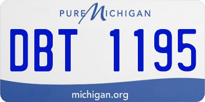 MI license plate DBT1195