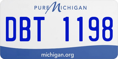 MI license plate DBT1198